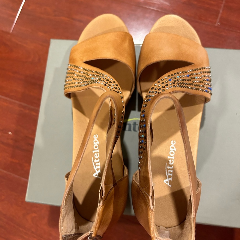Antelope Brown Studded Sandals - Picture 6 of 9